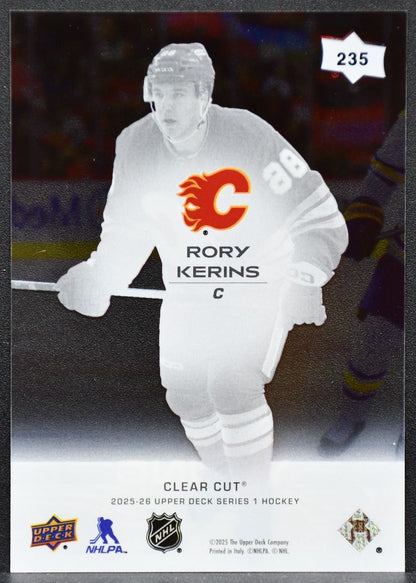 2025-26 UD Series 1 Young Guns Clear Cut Rory Kerins 235 Calgary Flames RC 1663