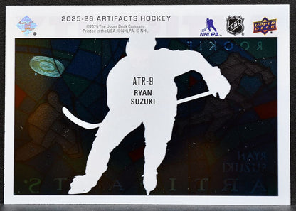 2025-26 UD Artifacts Antiquity Rookie Ryan Suzuki ATR-9 Hurricanes RC 0726