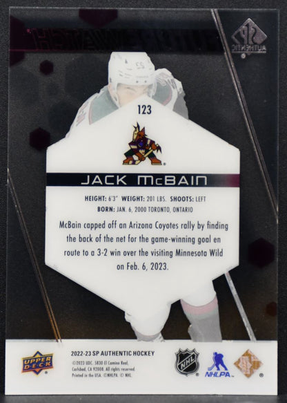 2022-23 SP Authentic Future Watch Acetate Jack McBain 123 Arizona Coyotes RC 8212