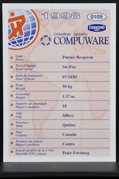 1998-99 Quebec Pee-Wee Hockey World Championship Patrice Bergeron 0109 7765