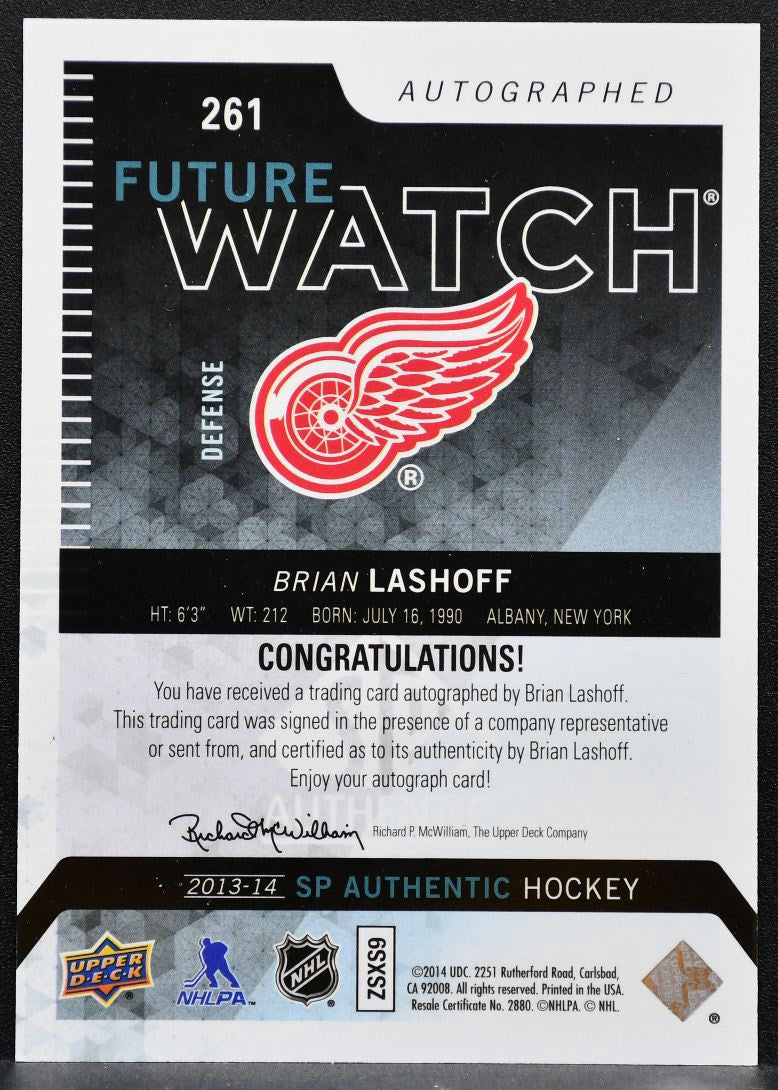 2013-14 SP Authentic Future Watch Auto Brian Lashoff RC Auto 339/999 2220