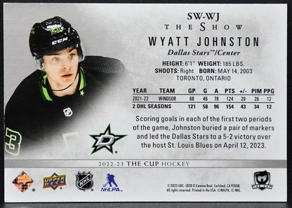 2022-23 UD The Cup The Show Rookies Wyatt Johnston SW-WJ Dallas Stars RC 37/99 8259