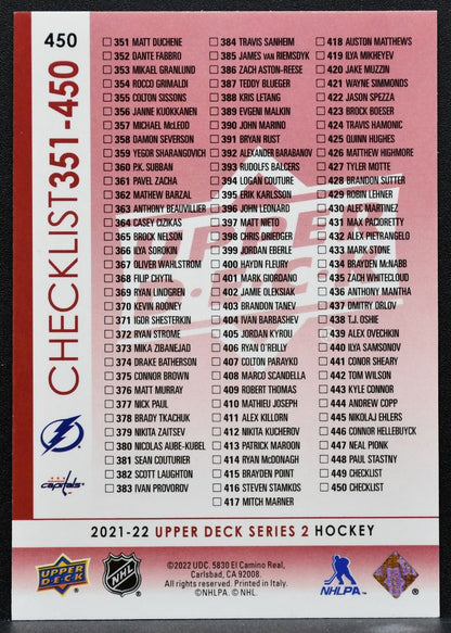2021-22 UD Series 2 Checklist UD Exclusives Kucherov / Ovechkin 8488