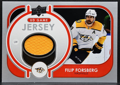 2021-22 Upper Deck Series 1 UD Game Jersey Filip Forsberg Predators Jersey 5482