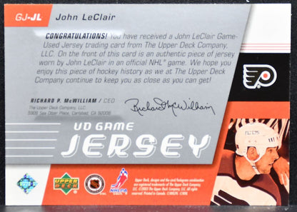2003-04 Upper Deck UD Game Jersey John LeClair Philadelphia Flyers Jersey 4330