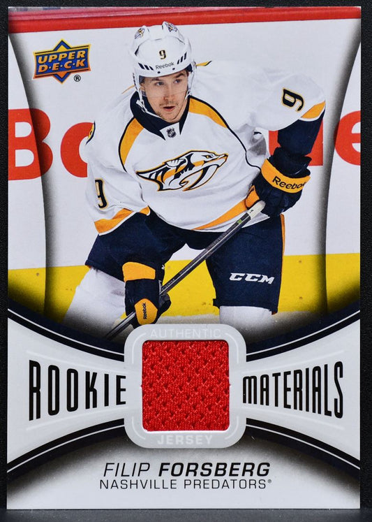 2013-14 UD Series 2 Rookie Materials Filip Forsberg Predators RC Jersey 4829
