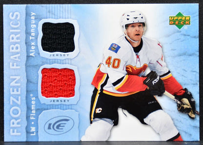 2007-08 Upper Deck Ice Frozen Fabrics Alex Tanguay Calgary Flames Jersey 4590