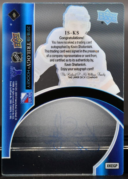 2018-19 UD Trilogy Ice Scripts Kevin Shattenkirk IS-KS New York Rangers Auto