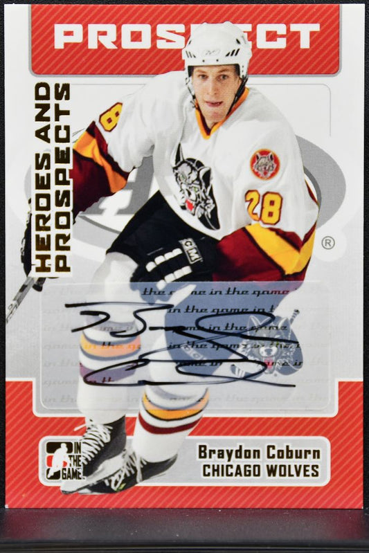 2006-07 In The Game Heroes and Prospects Auto Coburn Chicago Wolves Auto 1776