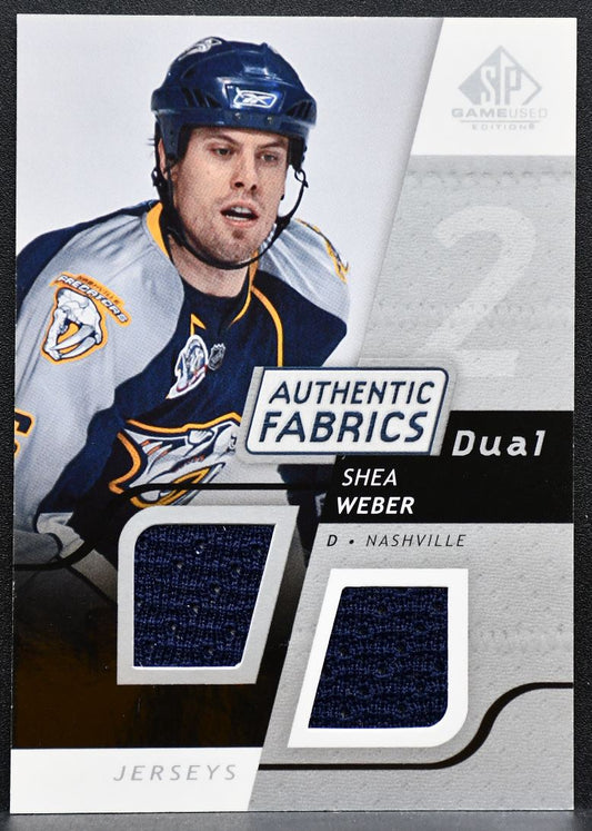 2008-09 SP Game Used Authentic Fabrics Dual Shea Weber Predators Jersey 8674