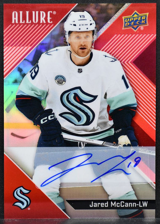 2024-25 UD Allure Red Rainbow Auto Jared McCann 75 Seattle Kraken Auto