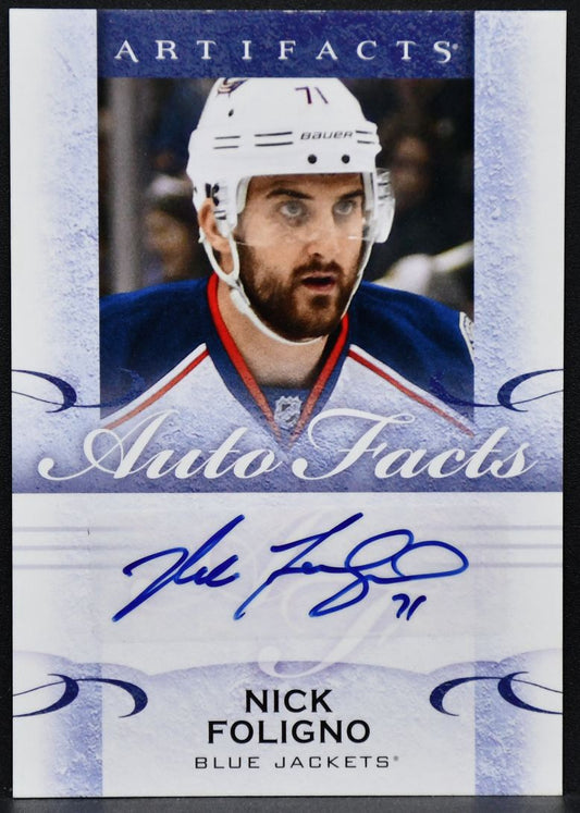 2014-15 UD Artifacts Autofacts Nick Foligno A-NF Columbus Blue Jackets Auto