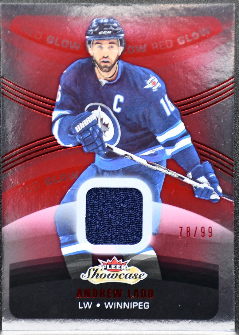 2015-16 Fleer Showcase Jersey Red Glow Andrew Ladd 22 Jets 78/99 Jersey 2225
