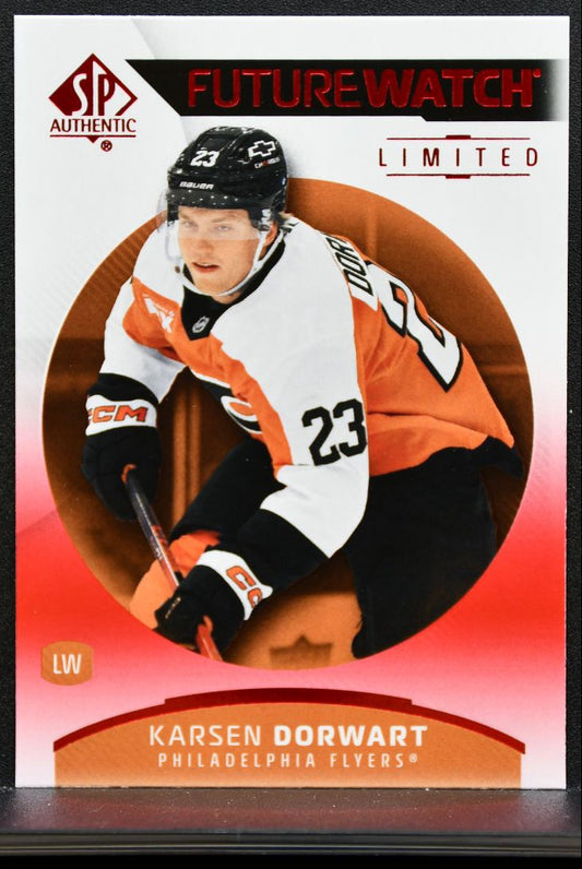 2025-26 SP Authentic Future Watch Limited Red Karsen Dorwart 137 Flyers RC 8532