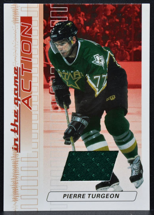 2003-04 In The Game Action Ruby Jerseys Pierre Turgeon M-86 Dallas Stars Jersey 7078