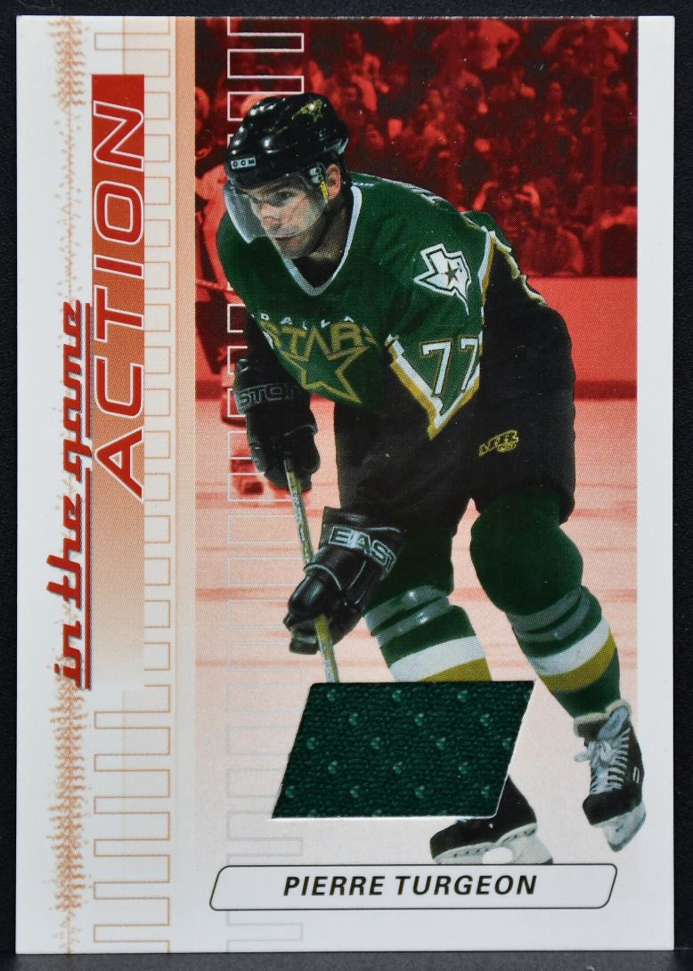 2003-04 In The Game Action Ruby Jerseys Pierre Turgeon M-86 Dallas Stars Jersey 7078