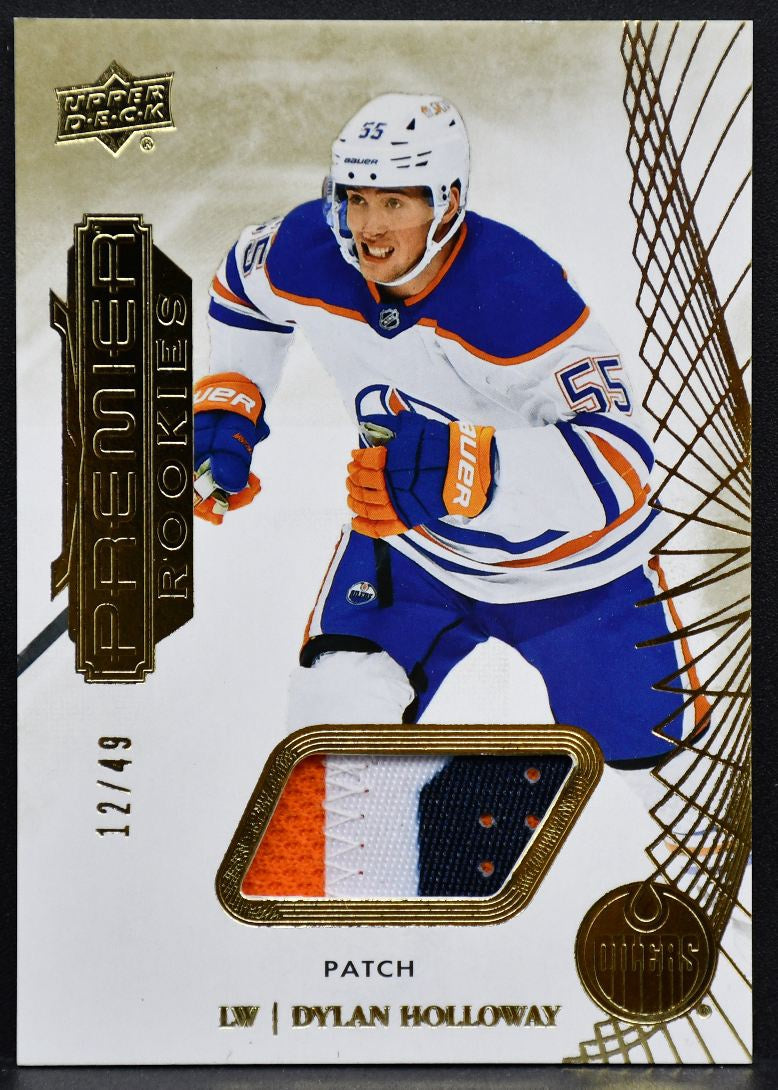 2022-23 UD Premier RC Patch Gold Dylan Holloway 108 Edmonton Oilers RC Patch 6614