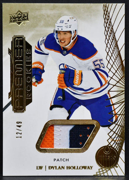2022-23 UD Premier RC Patch Gold Dylan Holloway 108 Edmonton Oilers RC Patch 6614