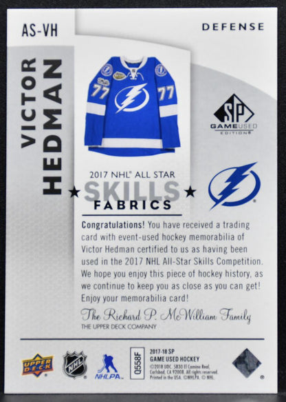 2017-18 SP Game Used 2017 NHL All-Star Skills Fabrics Hedman Jersey 4835
