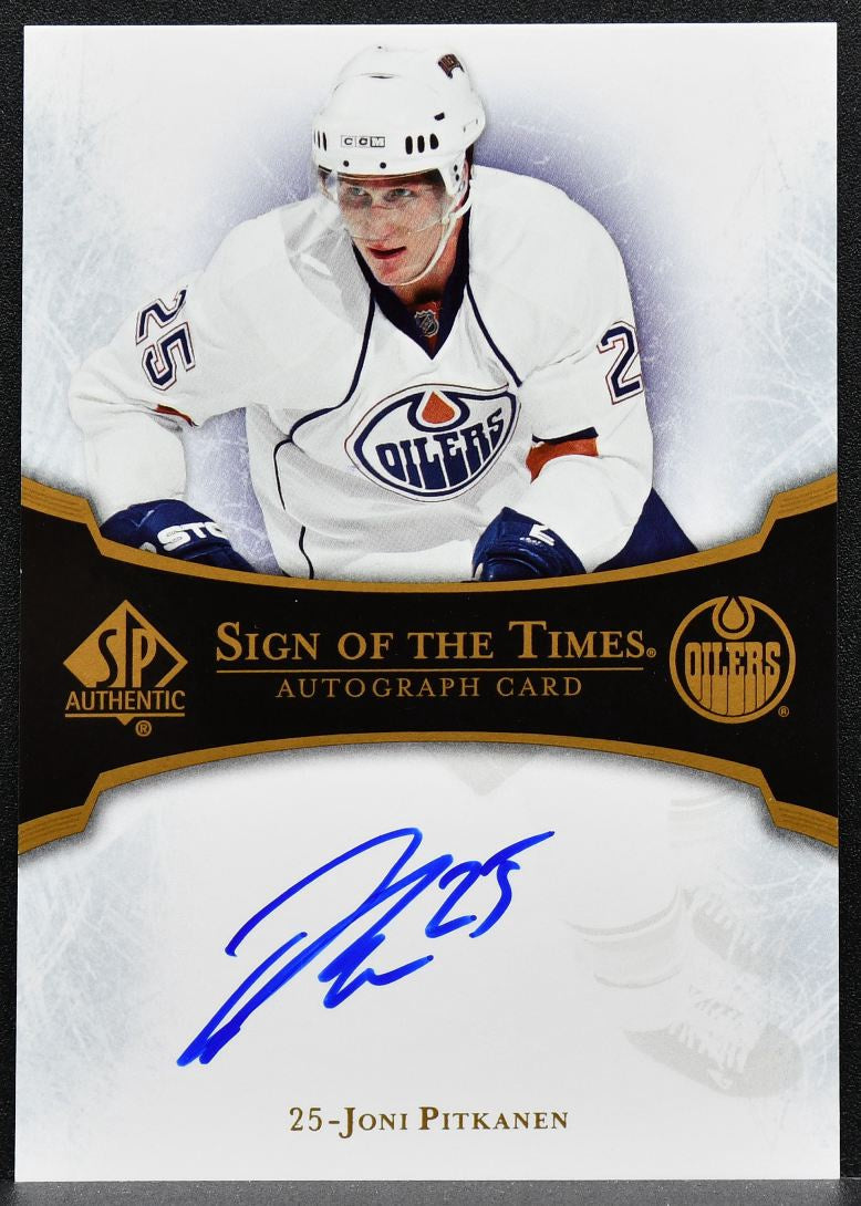 2007-08 SP Authentic Sign of the Times Joni Pitkanen ST-JP Auto 9538