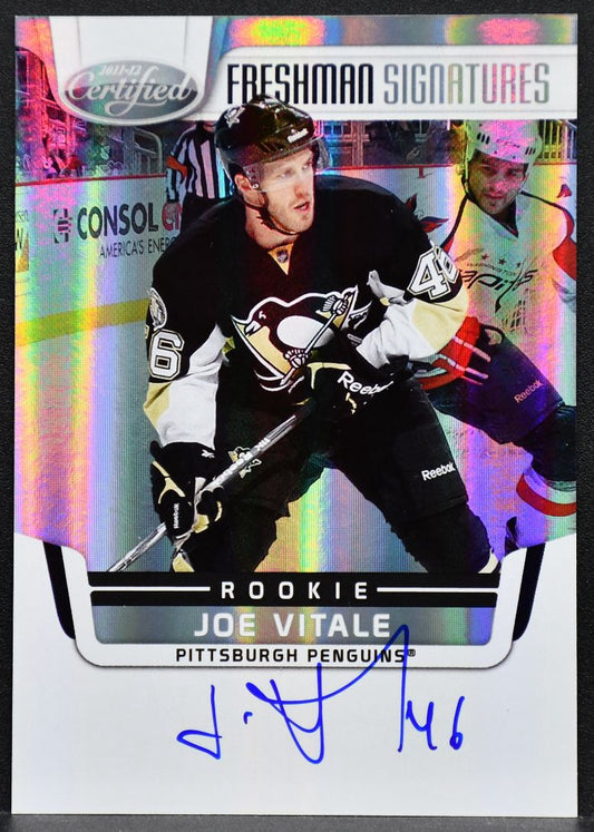 2011-12 Panini Certified Freshman Signatures Joe Vitale 189 Penguins RC Auto