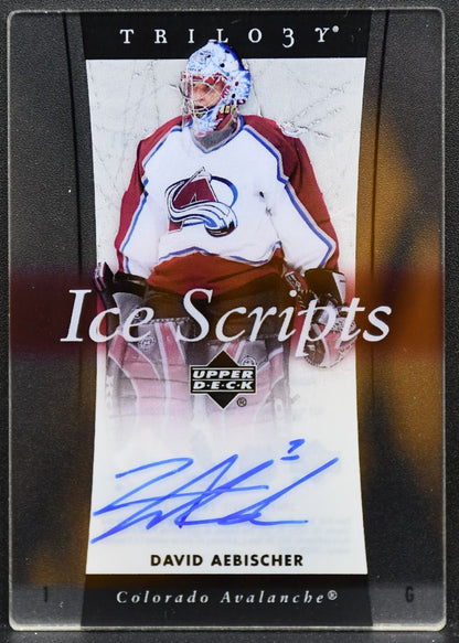 2005-06 Upper Deck Trilogy Ice Scripts David Aebischer IS-DA Avalanche Auto 9321