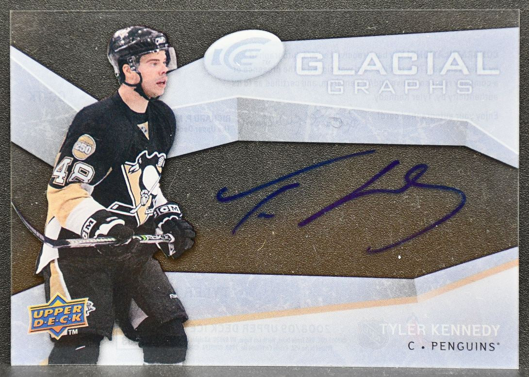 2008-09 Upper Deck Ice Glacial Graphs Tyler Kennedy GG-TK Penguins Auto 1363