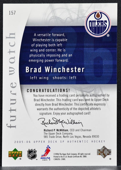 2005-06 SP Authentic Future Watch Auto Brad Winchester Oilers Auto 977/999 0194