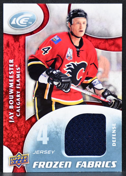2009-10 Upper Deck Ice Frozen Fabrics Jay Bouwmeester FR-JB Flames Jersey 3572