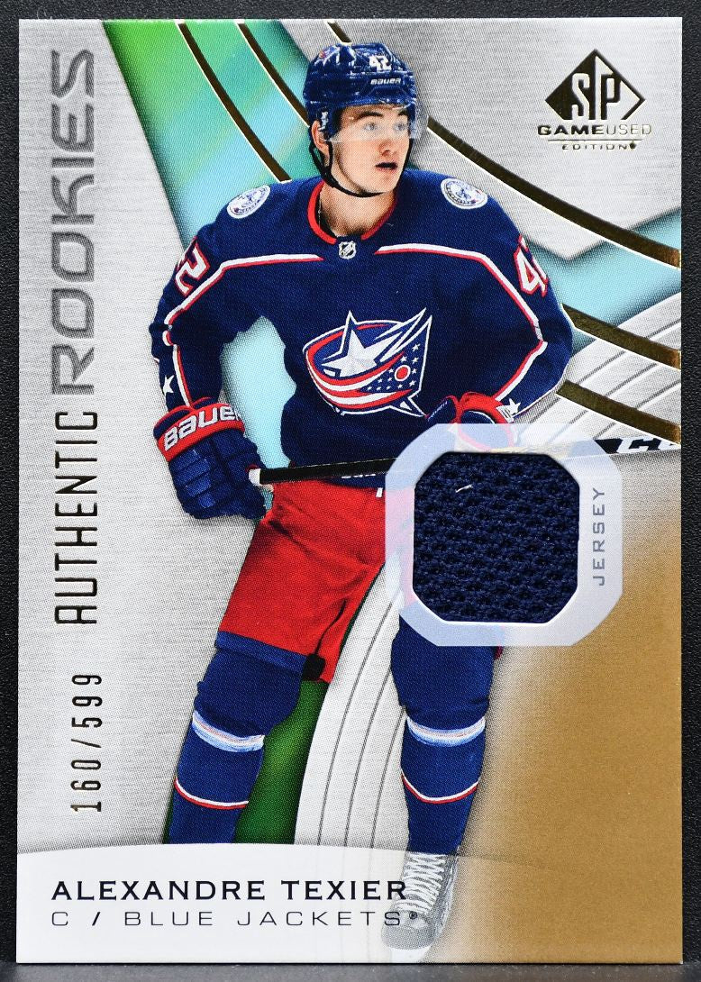 2019-20 SP Game Used Authentic Rookies Gold Alexandre Texier RC Jersey 8399