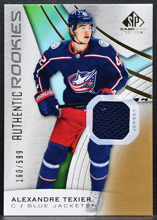 2019-20 SP Game Used Authentic Rookies Gold Alexandre Texier RC Jersey 8399