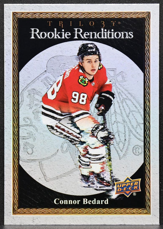 2023-24 UD Trilogy Rookie Renditions Connor Bedard RR-10 Chicago Blackhawks RC 8327