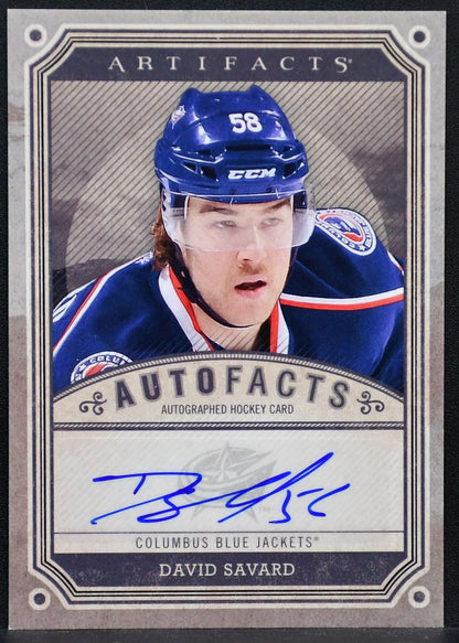 2013-14 UD Artifacts Autofacts David Savard A-DS Columbus Blue Jackets Auto