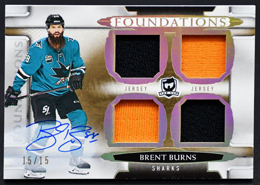 2018-19 UD The Cup Foundations Brent Burns F-BB Auto 15/15 Jersey
