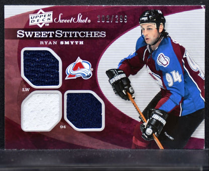 2007-08 UD Sweet Shot Stitches Ryan Smyth SST-RS Avalanche 202/299 Jersey 2240