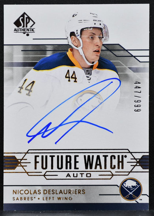 2014-15 SP Authentic Future Watch Auto Nicolas Deslauriers Sabres RC Auto 9228