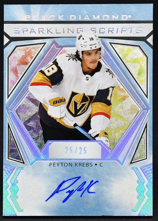 2020-21 UD Black Diamond Sparkling Scripts Peyton Krebs RSC-KR Auto