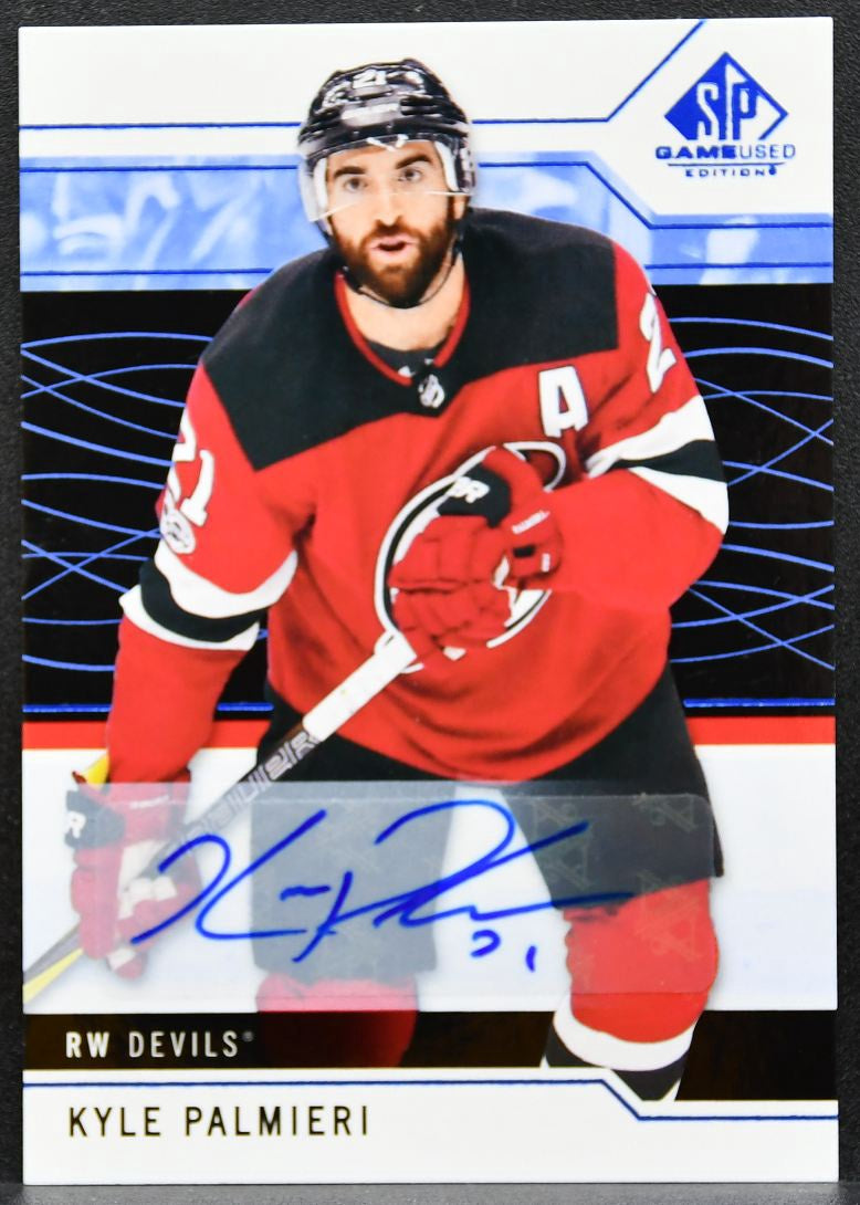 2019-20 Upper Deck Game Used Kyle Palmieri 24 New Jersey Devils Auto 1062