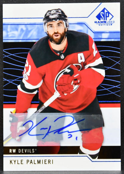 2019-20 Upper Deck Game Used Kyle Palmieri 24 New Jersey Devils Auto 1062