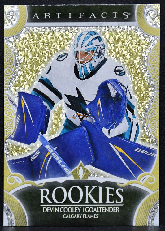 2024-25 UD Artifacts Rookies Gold Foilboard Devin Cooley 186 Calgary Flames RC 2197