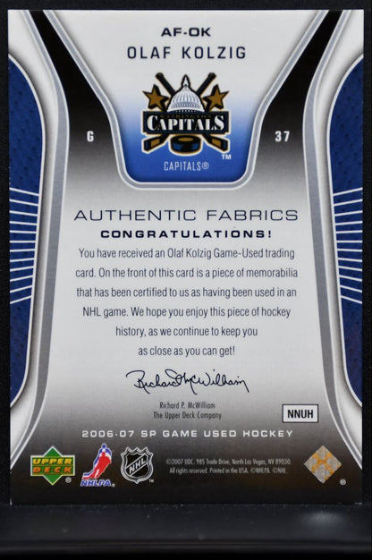 2006-07 SP Game Used Authentic Fabrics Olaf Kolzig AF-OK Capitals Jersey 5920