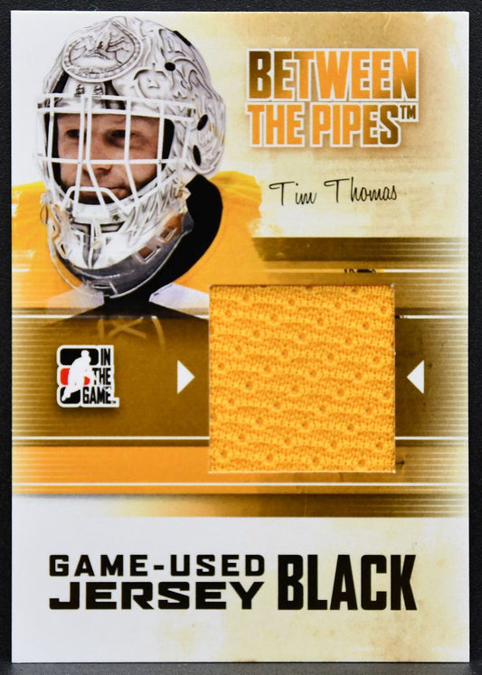 2011-12 In The Game Between Pipes Jersey Black Tim Thomas Bruins Jersey 6395