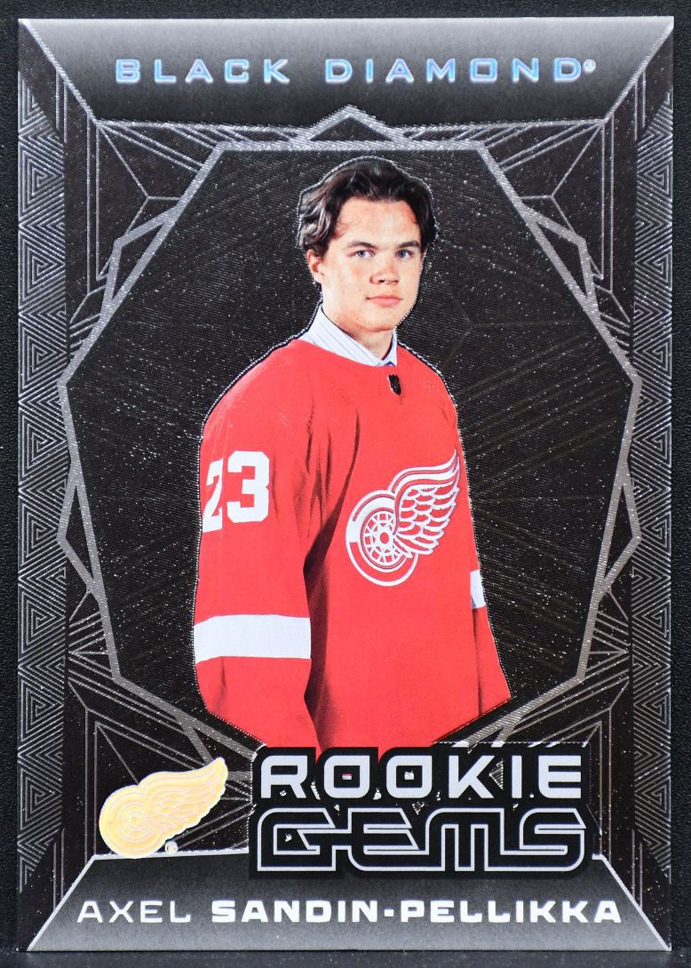25-26 UD Black Diamond RC Gems Axel Sandin-Pellikka RG-SP Red Wings RC 166/399 1816