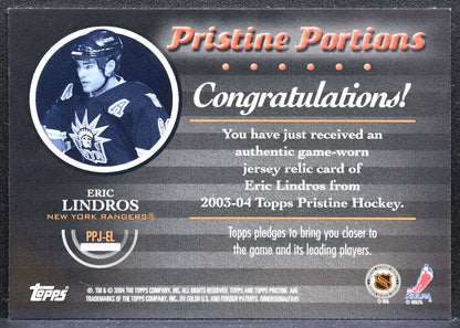2003-04 Topps Pristine Portions Jersey Eric Lindros PPJ-EL Rangers Jersey 2653
