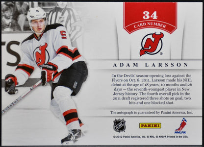 2011-12 Panini Contenders NHL Ink Adam Larsson 34 New Jersey Devils Auto 3703