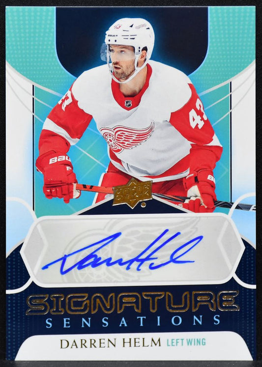 2020-21 UD Series 1 Signature Sensations Darren Helm SS-DH Red Wings Auto 4678