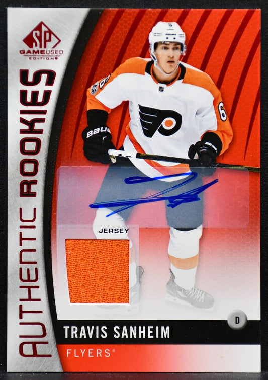 2017-18 SP Game Used Authentic Rookies Jersey Auto Travis Sanheim 116  RC Jersey