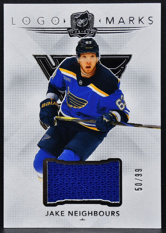 2024-25 UD The Cup Logo Marks Jake Neighbours LM-JN St. Louis Blues 50/99 Jersey 9102