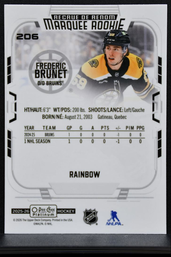 2025-26 O-Pee-Chee Platinum Marquee Rookie Rainbow Frederic Brunet RC 7931