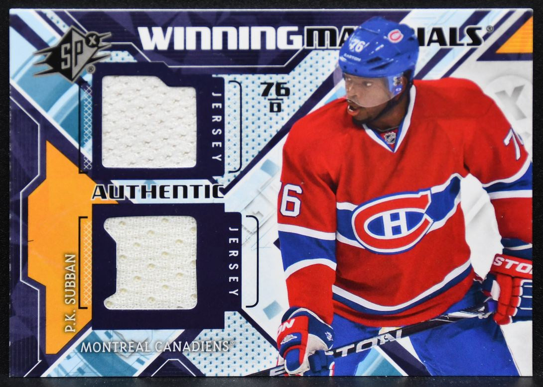 2013-14 SPx Winning Materials P.K. Subban WM-PS Montreal Canadiens Jersey 5453